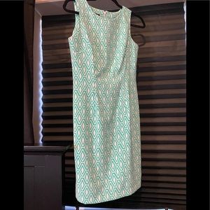 NWOT! Teal and white sheath dress. Perfect for any occasion!